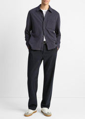 VINCE | Heavy Sueded Cotton Shirt Jacket in Shirt Jackets - COASTAL BLUE