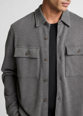 VINCE | Double-Slub Cotton-Blend Shirt Jacket in Jackets - SLATE