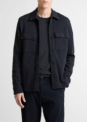 VINCE | Double-Slub Cotton-Blend Shirt Jacket in Jackets - COASTAL BLUE