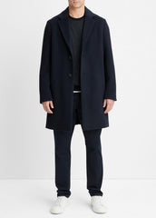 VINCE | Classic Italian Wool-Blend Coat in Jackets & Outerwear - COASTAL BLUE