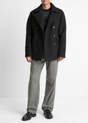 VINCE | Italian Wool-Blend Peacoat in Coats - BLACK