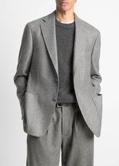 VINCE | Houndstooth Cashmere Relaxed Sport Coat in Blazers - GREY/BROWN