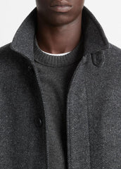 VINCE | Italian Wool-Blend Balmacaan Coat in Coats - HEATHER CHARCOAL