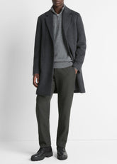 VINCE | Classic Italian Wool-Blend Coat in Jackets & Outerwear - HEATHER CHARCOAL