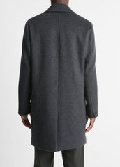 VINCE | Classic Italian Wool-Blend Coat in Jackets & Outerwear - HEATHER CHARCOAL