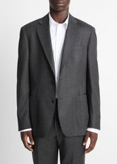 VINCE | Wool-Silk Flannel Relaxed Sport Coat in Blazers - CHARCOAL