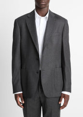 VINCE | Wool-Silk Flannel Relaxed Sport Coat in Blazers - CHARCOAL