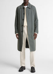 VINCE | Cotton-Blend Single-Breasted Trench Coat in Coats - SLATE