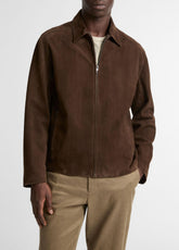 VINCE | Suede Moto Jacket in Jackets - ESPRESSO