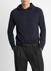 VINCE | Featherweight Merino Wool-Cashmere Hoodie in Sweatshirts & Hoodies - COASTAL BLUE
