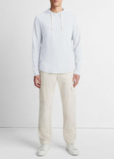 VINCE | Textured Cotton Hoodie in Sweatshirts & Hoodies - SHIRTING BLUE
