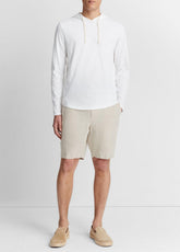 VINCE | Textured Cotton Hoodie in Sweatshirts & Hoodies - OPTIC WHITE