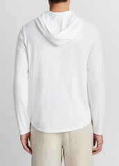 VINCE | Textured Cotton Hoodie in Sweatshirts & Hoodies - OPTIC WHITE