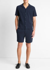 VINCE | Cotton Bouclé Pull-On Short in Shorts - COASTAL BLUE