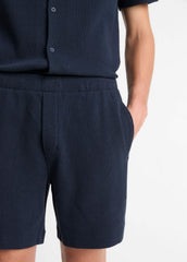 VINCE | Cotton Bouclé Pull-On Short in Shorts - COASTAL BLUE