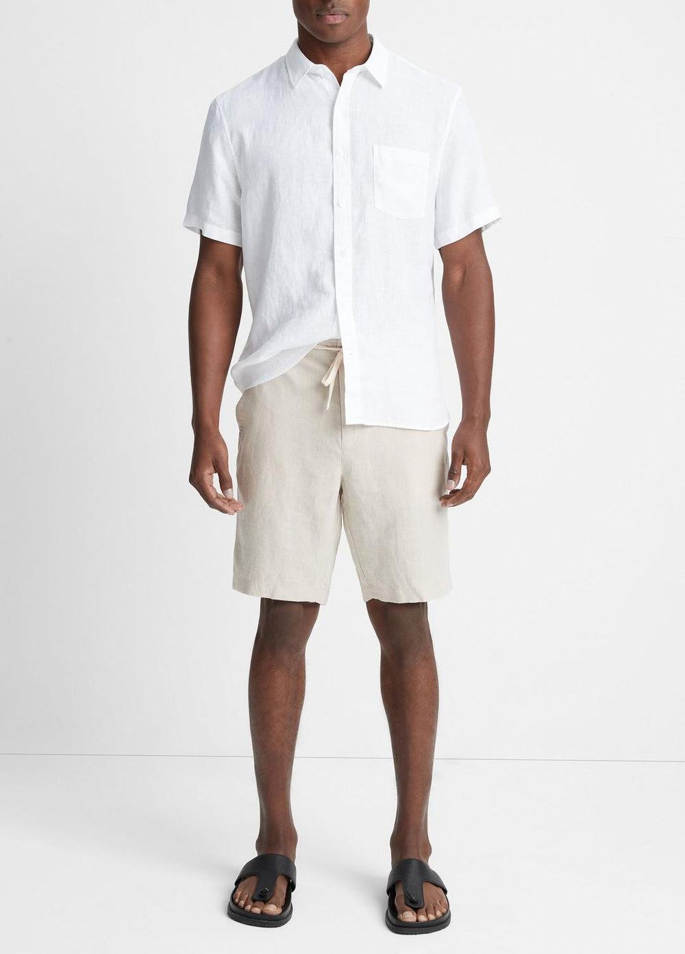 VINCE | Hemp Drawstring Short in Shorts - PUMICE ROCK