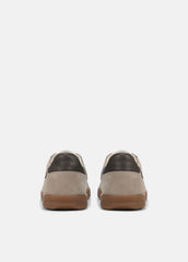 VINCE | Oasis Contrast-Edge Suede & Leather Sneaker in Sneakers - SANDSTORM/COCOA BROWN