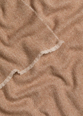 VINCE | Herringbone Cashmere Scarf in Scarves & Hats - WALNUT/HEATHER OAT