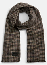 VINCE | Double-Face Houndstooth Wool-Cashmere Scarf in Scarves & Hats - BROWN
