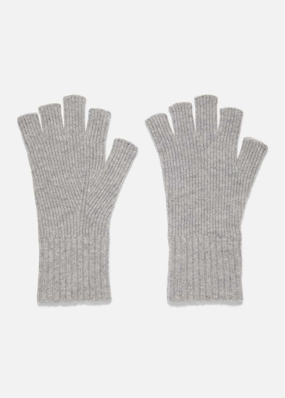 VINCE | Wool-Cashmere Rib-Knit Fingerless Glove in Gloves - HEATHER GREY