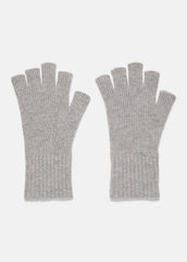 VINCE | Wool-Cashmere Rib-Knit Fingerless Glove in Gloves - HEATHER GREY