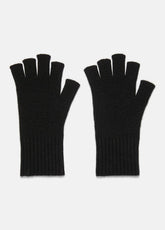 VINCE | Wool-Cashmere Rib-Knit Fingerless Glove in Gloves - HEATHER BLACK