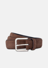 VINCE | Men's 30mm Stitched Suede Belt in Belts - CHOCOLATE