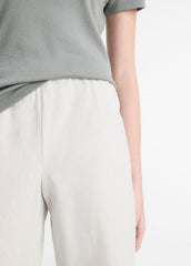 VINCE | Cotton-Blend High-Waist Bias Pant in Pants & Shorts - SALT GLASS