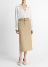 VINCE | Cotton Trench Pencil Skirt in Dresses & Skirts - COBBLE STONE