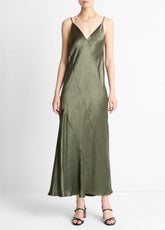 VINCE | Paneled Satin Bias Slip Dress in Dresses & Skirts - HERBA