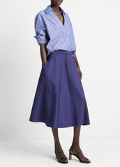 VINCE | Cotton Full Skirt in Dresses & Skirts - DEEP IRIS