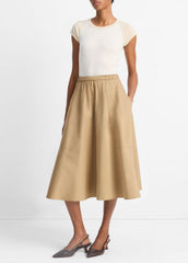 VINCE | Cotton Full Skirt in Dresses & Skirts - DARK BARLEY