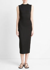 VINCE | Sleeveless Gathered-Waist Dress in Dresses & Skirts - BLACK