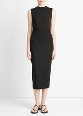 VINCE | Sleeveless Gathered-Waist Dress in Dresses & Skirts - BLACK