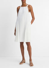 VINCE | Pintuck Pleated A-Line Dress in Dresses & Skirts - OFF WHITE