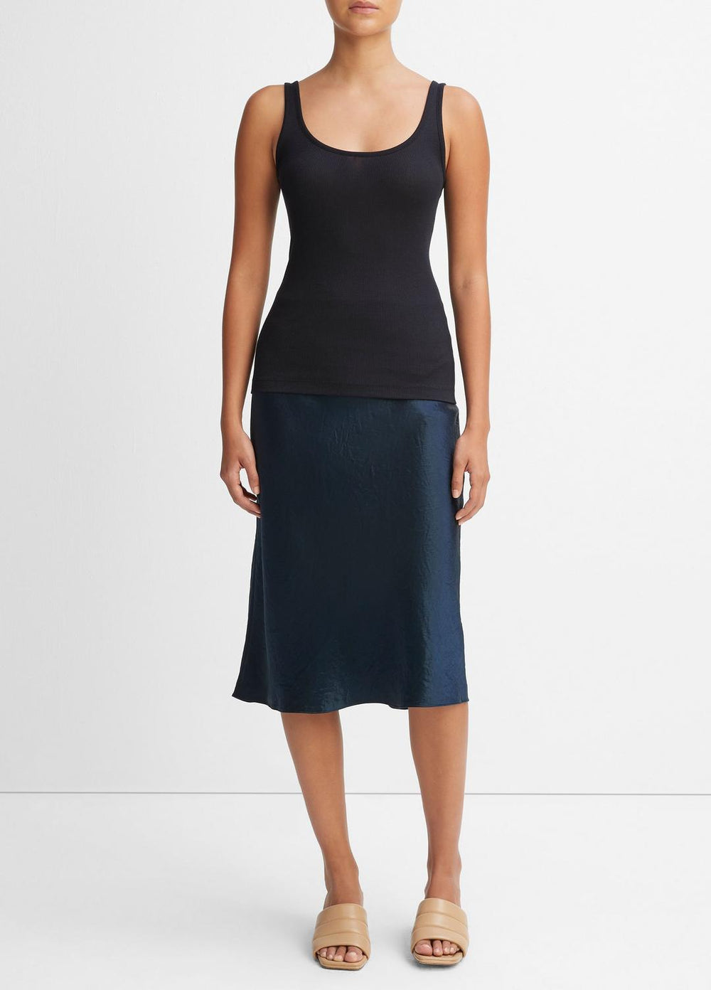 VINCE | Scoop Neck Tank in Shirts & Tees - COASTAL BLUE