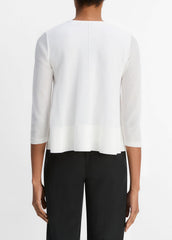 VINCE | Italian Cotton-Blend A-Line Sweater in Sweaters - OPTIC WHITE