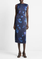 VINCE | Poppy Blur Crushed Satin Column Skirt in Dresses & Skirts - MIDNIGHT