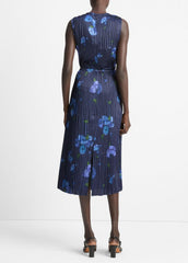 VINCE | Poppy Blur Crushed Satin Column Skirt in Dresses & Skirts - MIDNIGHT