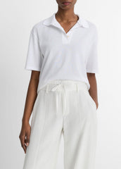 VINCE | Easy Cotton Polo Shirt in Shirts & Tees - OPTIC WHITE