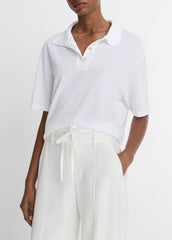 VINCE | Easy Cotton Polo Shirt in Shirts & Tees - OPTIC WHITE