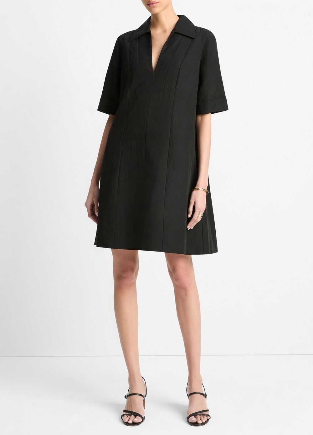VINCE | A-Line Short Dress in Dresses & Skirts - BLACK