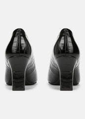 VINCE | Diane Croc-Embossed Leather Pump in Shoes - BLACK