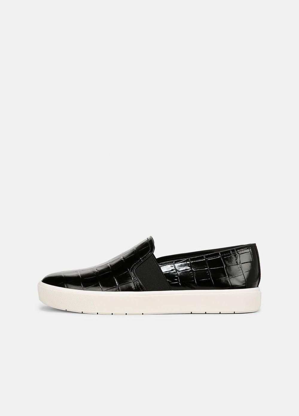 VINCE | Blair Croc-Embossed Leather Sneaker in Shoes - BLACK