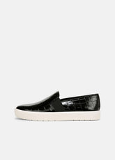 VINCE | Blair Croc-Embossed Leather Sneaker in Shoes - BLACK