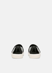 VINCE | Blair Croc-Embossed Leather Sneaker in Shoes - BLACK