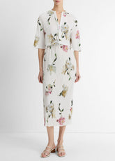 VINCE | Wilted Peony Pleated Side-Tie Skirt in Dresses & Skirts - WHITE PEONY