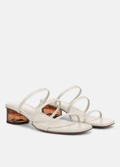 VINCE | Palm Springs Leather Heeled Sandal in Shoes - WHITE STONE