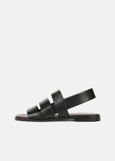 VINCE | Mazie Leather Slingback Sandal in Shoes - BLACK