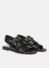 VINCE | Mazie Leather Slingback Sandal in Shoes - BLACK